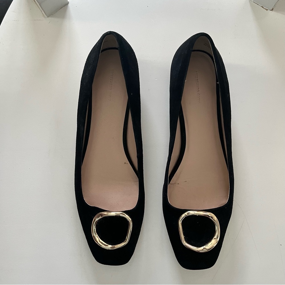 Something Navy Black Flats Size 9